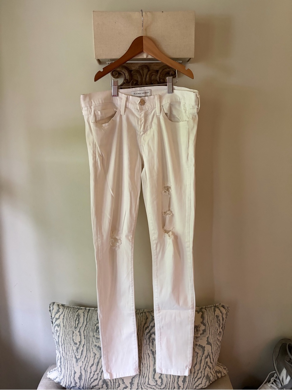 Flying Monkey White Women’s High-Rise Jeans